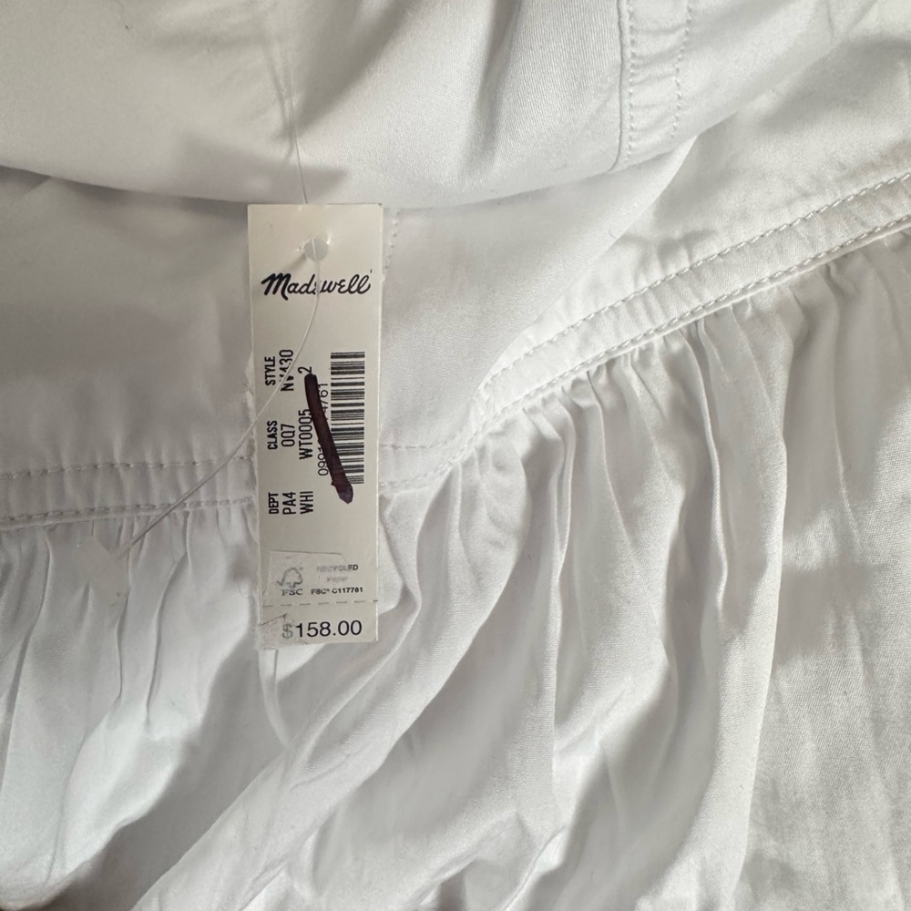MADEWELL White Poplin Seamed Maxi Dress NV430 - Picture 8 of 10